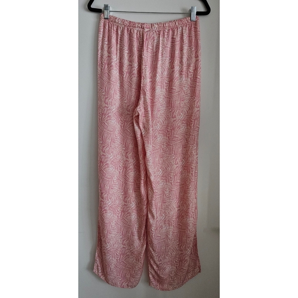 Maaji Wide Leg Side Slit Pants Pink Palm Tree Beach Resort Swim Cover Up Small - Picture 5 of 8